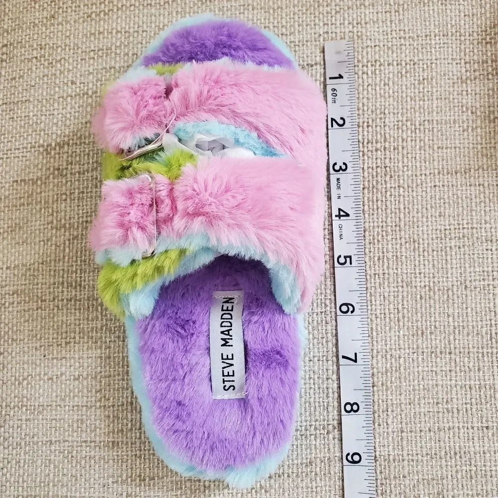 Steve Madden Kids' Jaround Faux Fur Slide Slipper
